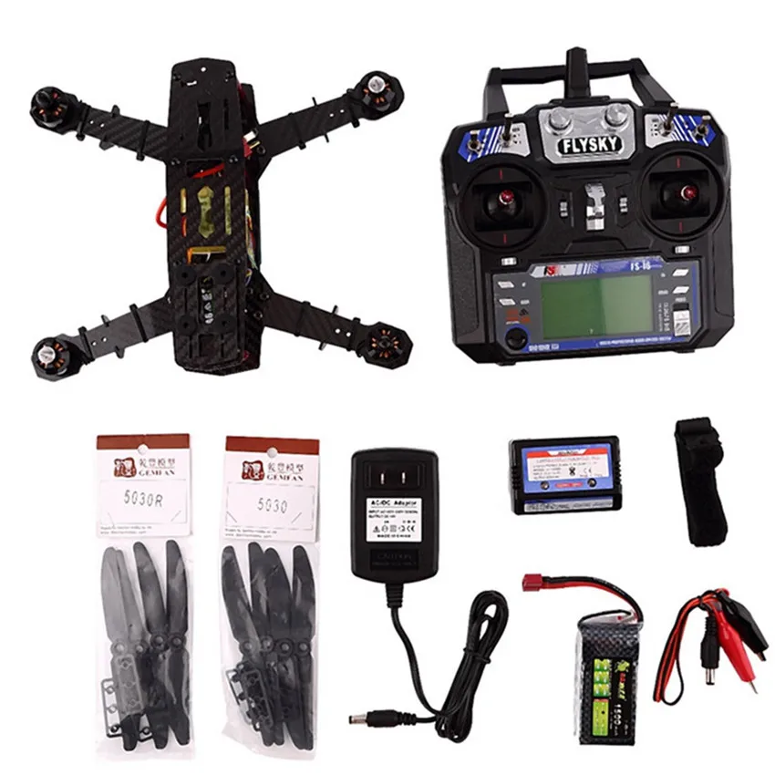 

Carbon Fiber Mini 250 RC Quadcopter Frame 1806 2280kv Brushless Motor Board Set with 6 Channels Remote Control Drone Helicopter