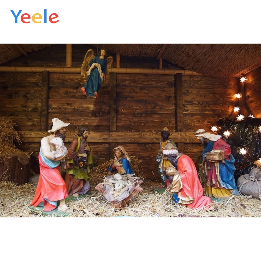 

Yeele Nativity Scene Jesus Christ Portrait Photography Background Customized Photographic Backdrop For Photo Studio