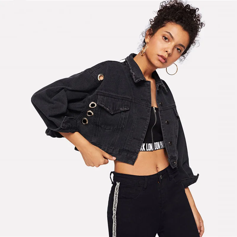 jaket jeans crop top