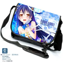 Бесплатная доставка Cartoo аниме LoveLive! Cos Сонода Umi милые печати PU мужские и женские сумка через плечо сумки колледж школьный