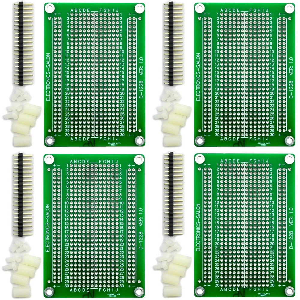 

Electronics-Salon 4x Solderable Breadboard Proto Board PCB DIY Kit for Raspberry Pi 2/3 Model A B A+ B+ ZERO