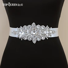 TOPQUEEN S01 cheap designer belts Rhinestone Bridal Belt Waistband Dress Belt Wedding Accessories Bridal Sash For 15 colour