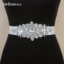 TOPQUEEN – ceintures de mariée en strass S01, accessoires de mariage, pour robe de soirée et de bal