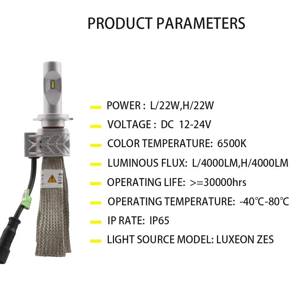 2 комплекта H1 H3 H4 H7 H11/8 Чипов Philips 5S светодиодный фары лампы 6500K 4000LM 40W 12V 24V 9005 9006 автомобиль грузовик передние противотуманные фары дальнего IP65