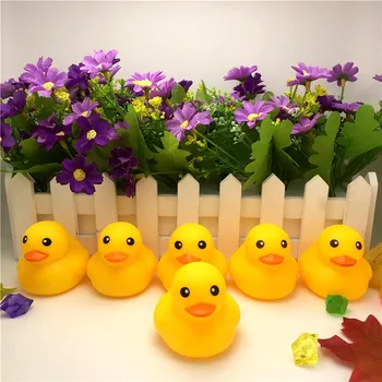 

20 Pcs Baby Cute Cartoon Animal Yellow Ducks Press Squeeze Sound Squeaky Ducky Bath Time Bathing Shower Rubber Floating Toys Set