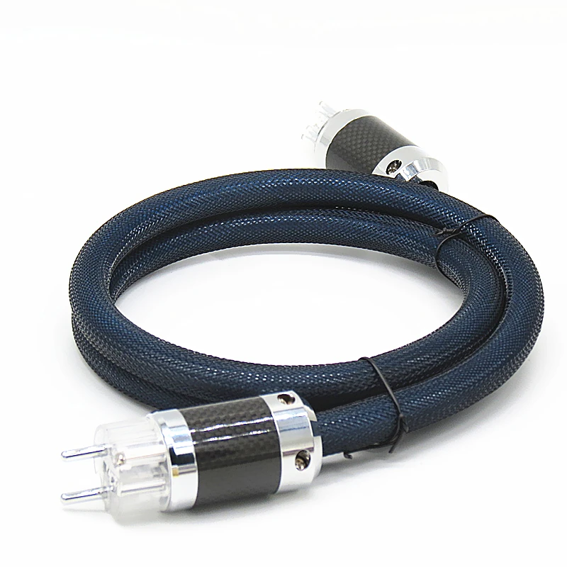 Free shipping High quality OFC hifi power cable Carbon fiber Rhodium