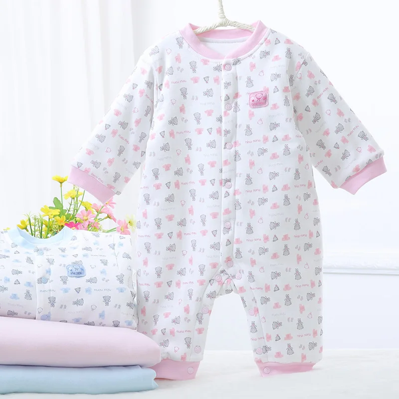Baby bodysuit 100 cotton winter warm new born baby clothes baby girl