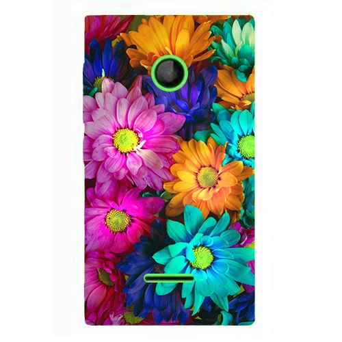 Чехол для Microsoft Lumia 435 чехол двух SIM карт твердый пластиковый телефона с цветочным