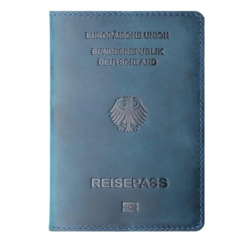 Германия натуральная кожа Обложка для паспорта Deutschland Обложка для паспорта Высокое качество Crazy Horse унисекс дорожный паспорт Чехол