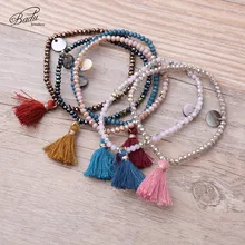 Badu женские браслеты модные с кисточками браслеты из кристаллов бисера богемные летние очаровательные ювелирные изделия на каждый день милые