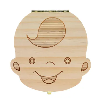 

Tooth Box Organizer Baby Milk teeth Save Wood Storage Box Kids Boy Girl Elephant Color Paint boite de rangement bois dientes gua