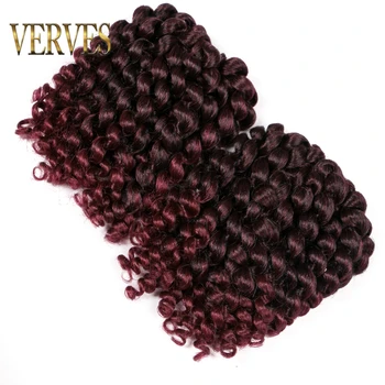 

VERVES Crochet braids hair 5 pack 75g/pack 8inch synthetic ombre braiding hair extentions Havana Twist heat resistant Hair braid