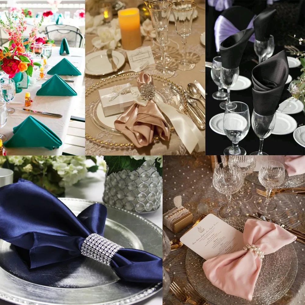 50 Pieces 20" x 20" Polyester Napkins Wedding Party Event Catering 24 COLORS USA 