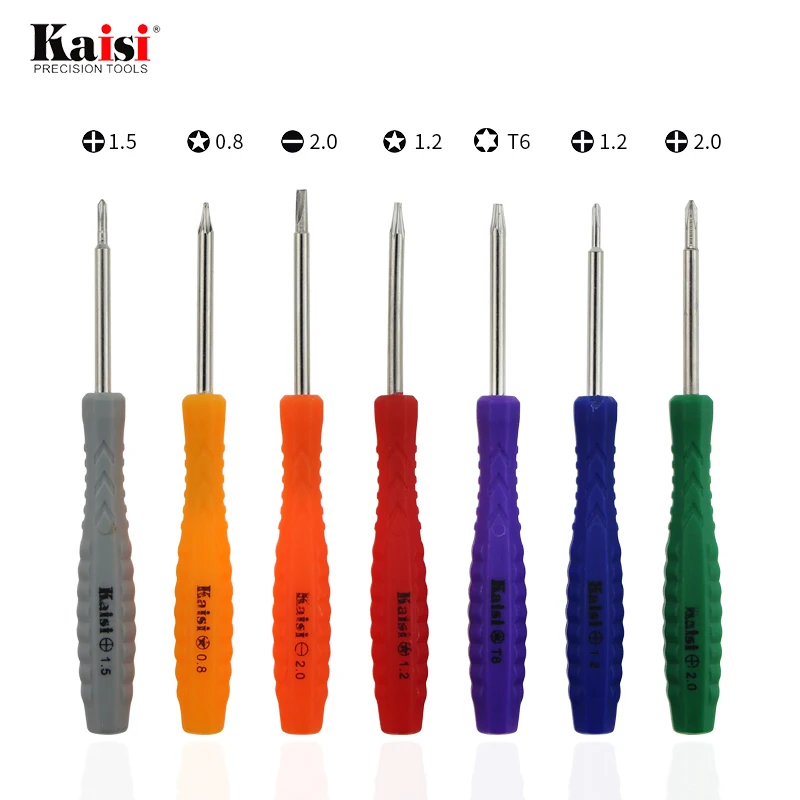 Kaisi 10 шт./лот 1,2 1,5 2,0 Phillips 0,8 1,2 Torx 2,0 шлицевая T6 мини Магнитная отвертка для телефона, инструменты для ремонта, горячая Распродажа