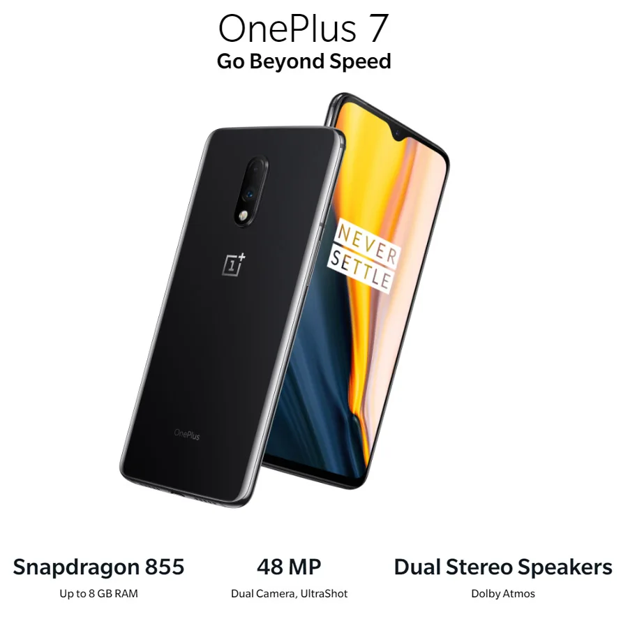 Мобильный телефон Oneplus 7, 8 ГБ/12 Гб ОЗУ, 256 Гб ПЗУ, Восьмиядерный процессор Snapdragon 855, 6,41 дюймов, 1080x2340, 19,5: 9, полный экран, 16 Мп+ 48 МП, NFC