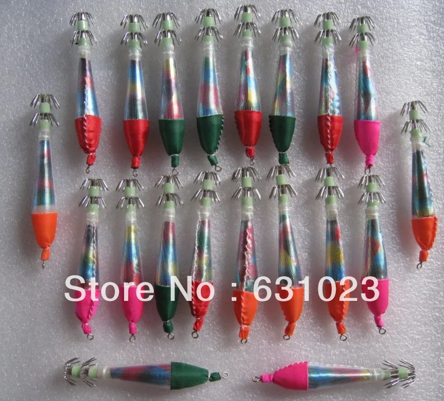 

MR OCTOPUS 15pcs Squid Jigs , squid hook,fishing lure,random colour mixed, 10cm and 8cm mixed,