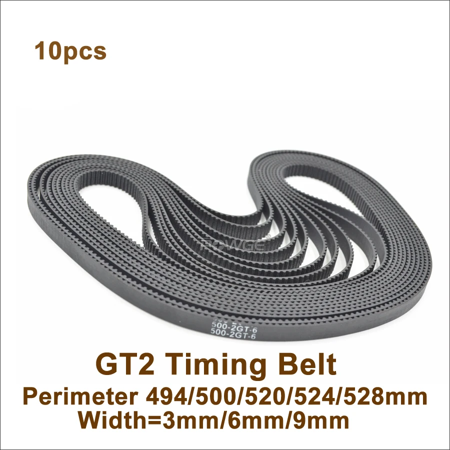 POWGE 494 500 520 524 528 2GT зубчатый ремень W = 3/6/9/15 мм T 247/250/260/262/264 GT2 замкнутому циклу