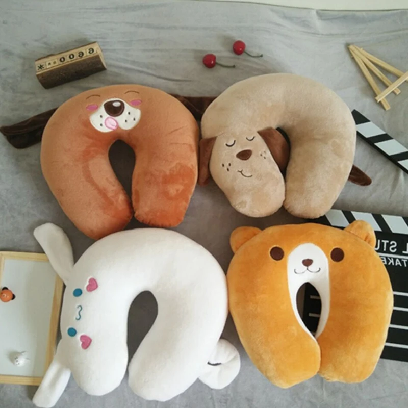 

1pc Dog Pattern U Shaped Travel Pillow Car Air Flight Inflatable Pillows Neck Support Headrest Cushion Soft Nursing Cushion