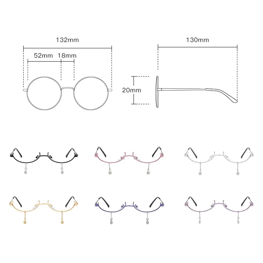 Роскошные без линз, очки, Декор, Ретро стиль, половина очков, оправа, цепь, для женщин, фирменный дизайн, металлические очки с алмазной рамой, для женщин