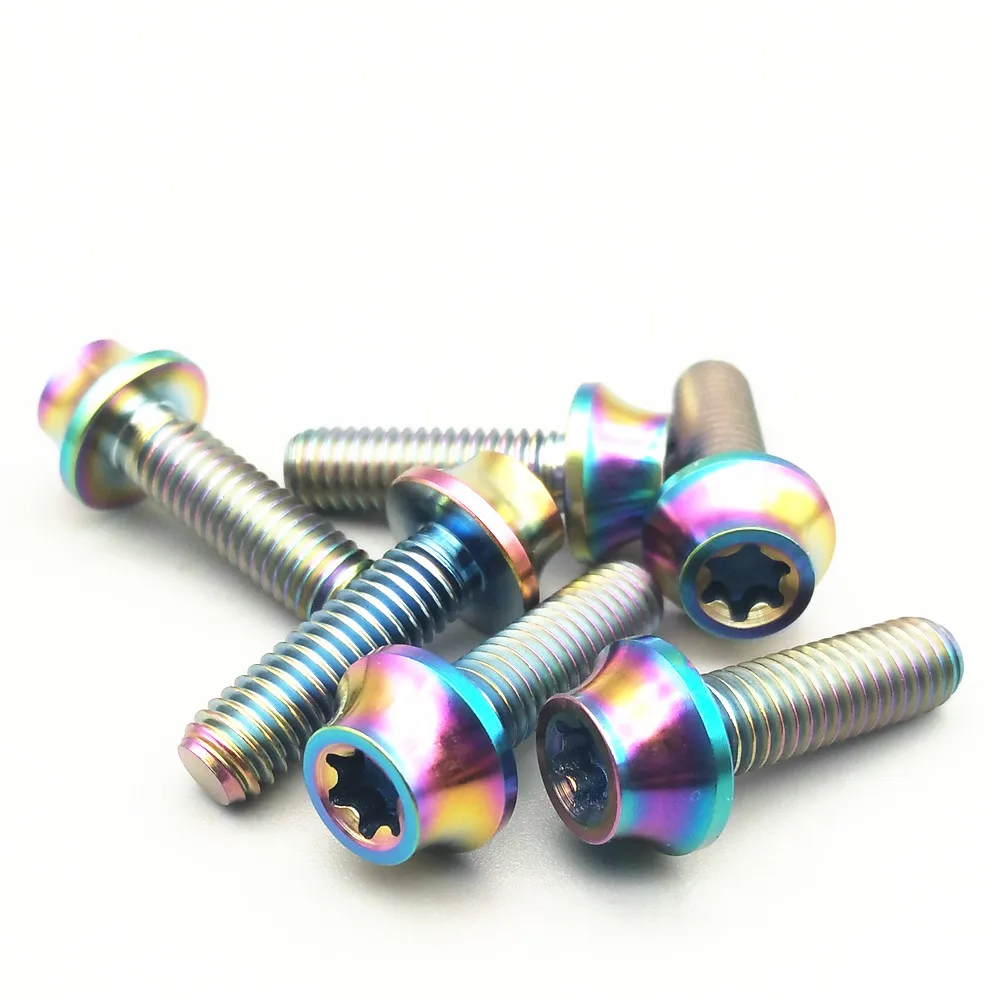 Titanium bolts M6X20mm V brake fixing screw Motorcycle shell screw rainbow color  (3)