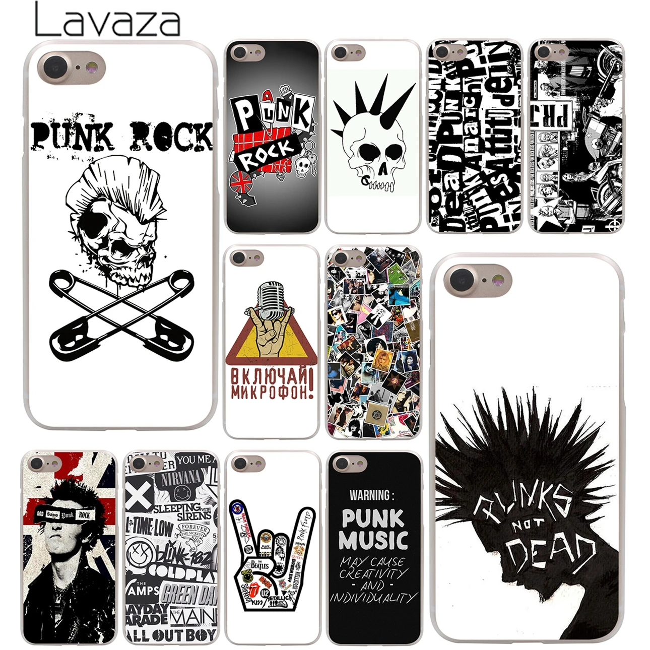 

Lavaza Punk Rock Hard Phone Case for iPhone XR X XS 11 Pro Max 10 7 8 6 6S 5 5S SE 4 4S Cover