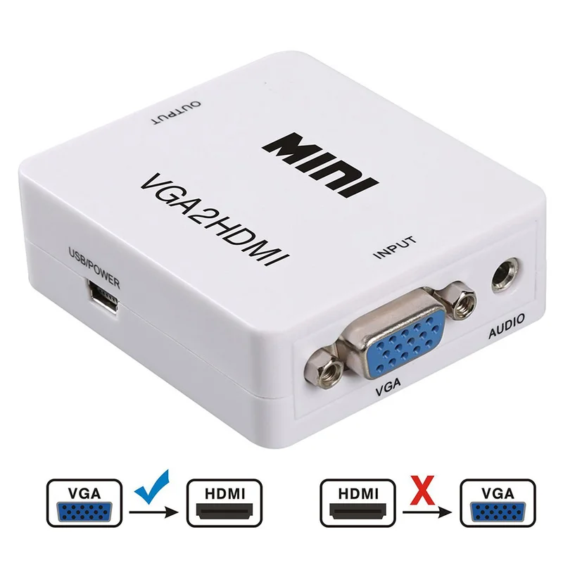 Кабель преобразователь Basix VGA HDMI с аудиоадаптером 1080P адаптер VGA2HDMI аудиоадаптер