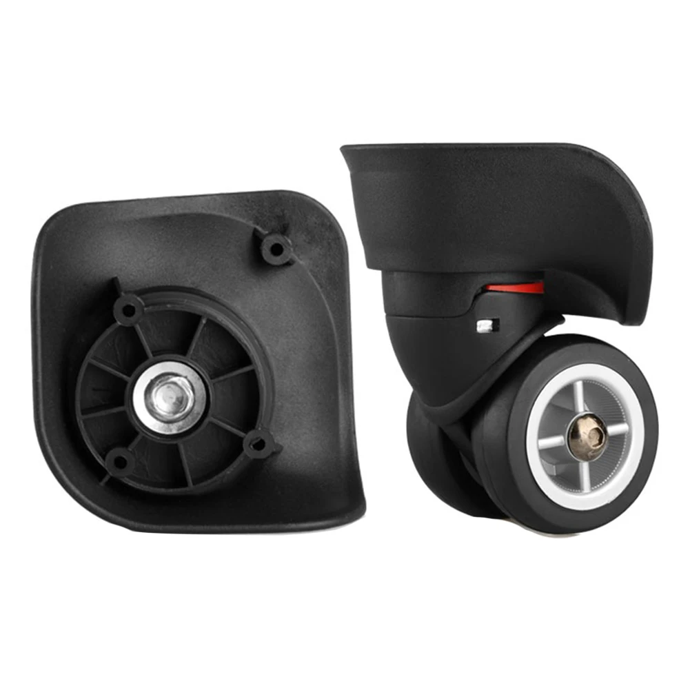 

1 Pair PVC Luggage Wheel Suitcase Mute Easy Install Practical Black 360 Degree Rotation Solid Repair Travel Durable Screw