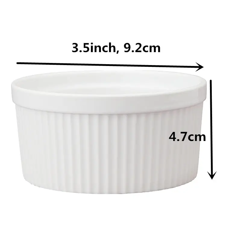 4 шт Porcelaine Ramekins Керамическая форма для пудинга форма для выпечки кексов 10 унций или 13 унций - Цвет: 4 x 10oz
