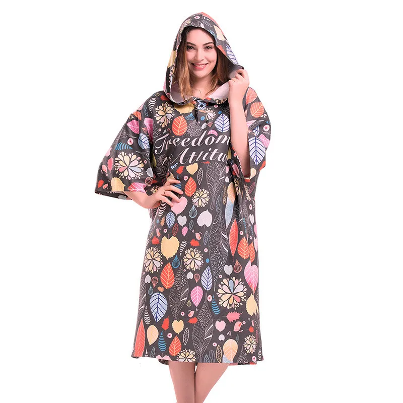

Sport Towels Microfiber Fabric Bathrobe / Cloak Swim Hot Springs Hooded Beach Towel Water Women Bathrobe Quick-Dry Towels