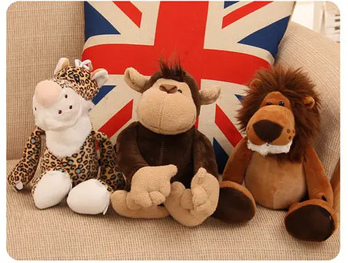 free shipping plush animals jungle tiger leopand lion giraffe toys kids gift birthday Christmas 3