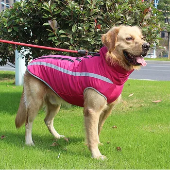 

Quality Reflective Dog Coat Jackets Winter Waterproof Pet Clothing Warm Dog Vest Clothes For Medium Large Dogs Bulldog Drop AA