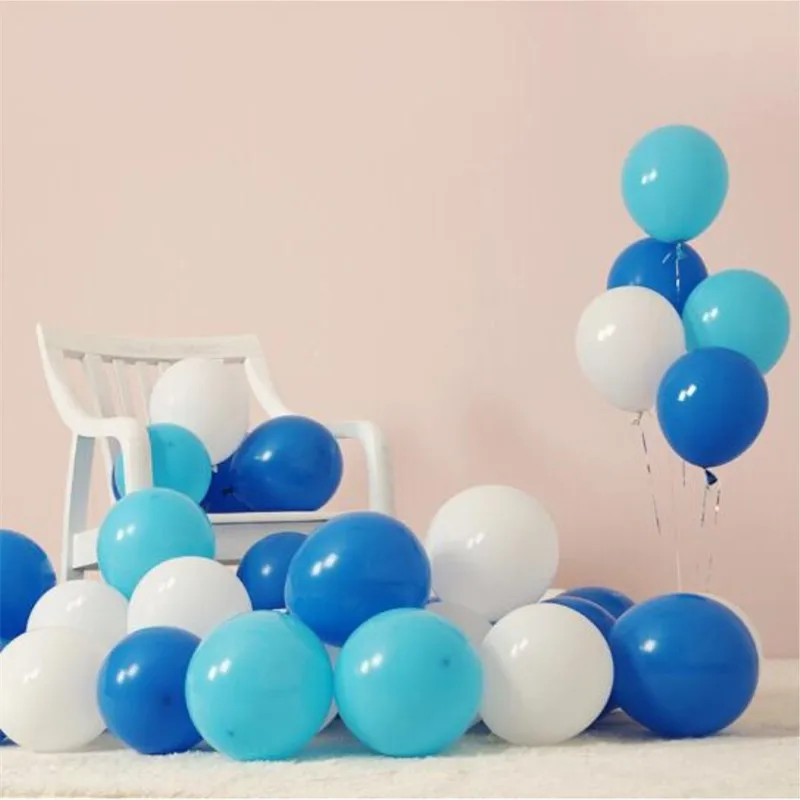 

50pcs/lot light blue balloon 10 inch 2.2g spherical blue latex balloons birthday party decorations adult wedding star balloon