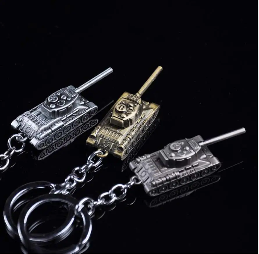 100PCs 3 Colors World of Tanks Key chain Metal Key Rings For Gift