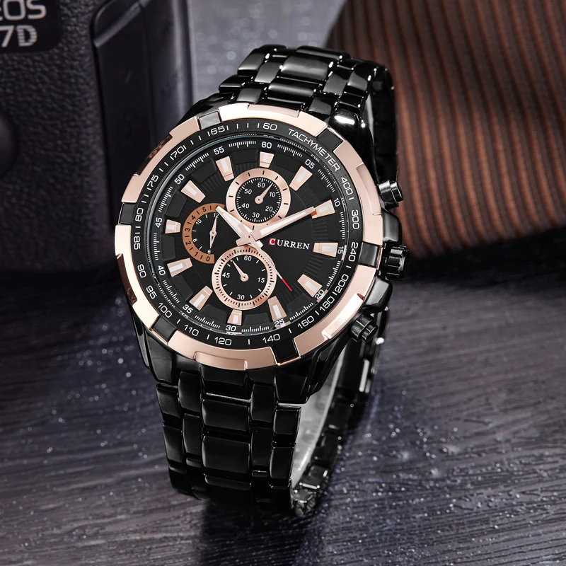 CURREN кварцевые мужские часы Топ бренд класса люкс мужские военные наручные часы полностью стальные мужские спортивные часы водонепроницаемые Relogio Masculino