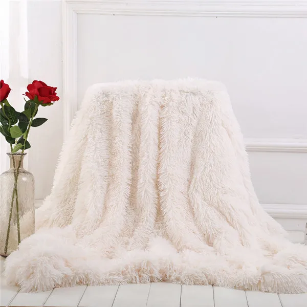 Пушистое плюшевое Флисовое одеяло s для кровати, мягкое одеяло, кондиционер, Манта, одноцветные покрывала, Cobertor, для девочек, для свадьбы, 7A2493 - Цвет: Белый
