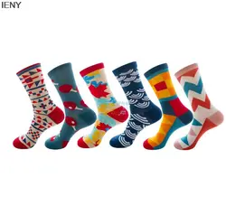 IENY мужские чесаные хлопковые цветные хлопчатобумажные носки Настольный теннис счастливые мужские носки и wo мужские хлопковые носки 10 пар