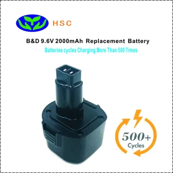 

2000mAh rechargeable battery back BD9.6A NiCD 9.6V Battery Replacement Black & Decker BTP1056 PS3350 DE9036 Original Battery