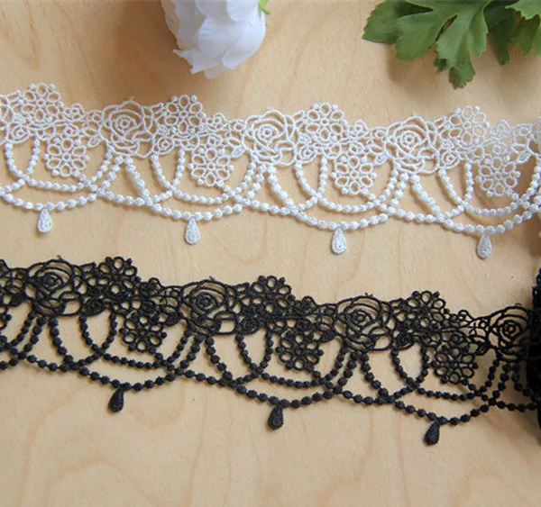 Bead Chain Lace Water Soluble Laces Trims 1yard