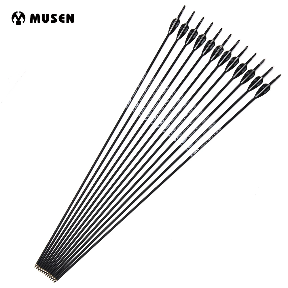 

6/12/24pcs Spine 1000 Carbon Arrows Length 80cm Out Diameter 6mm Archery Arrows for 25 lbs Compound/Recurve Bow Hunting Shooting