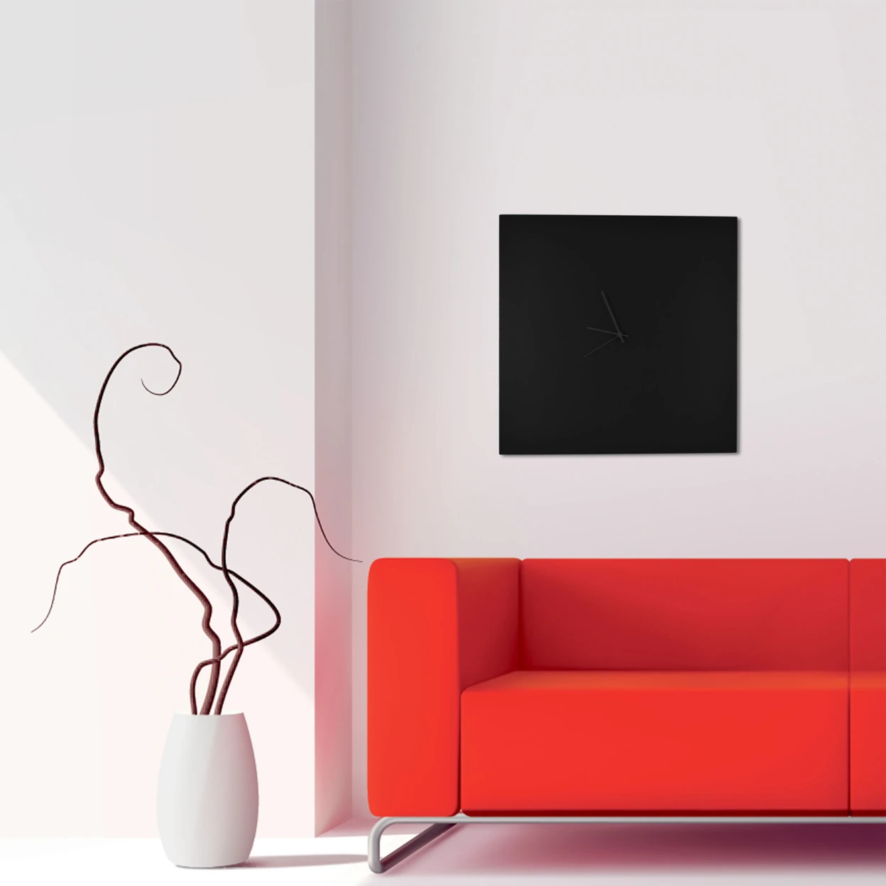 Blackout Black Square Clock Large (1)