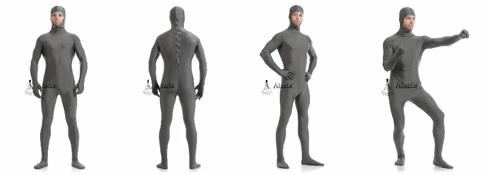 Ainclu Open Face Zentai Cat Suit Green Black White Cosplay Spandex Kids Adult Halloween Party -Zentai shop online