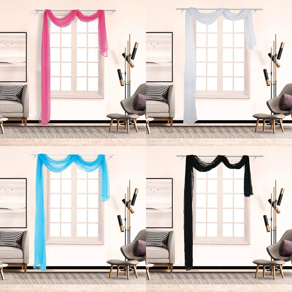 

Home 1Pcs Voile Curtain Swags All Colours Pelmet Valance Net Curtains Voile Swag For Living Room Bedroom Window Decor A23@C