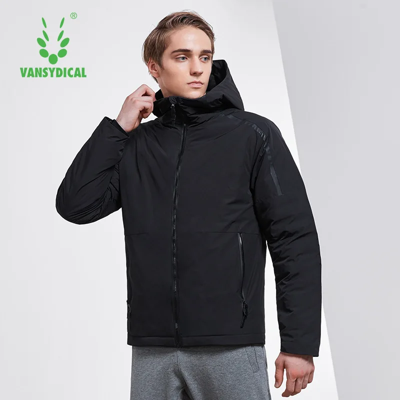 Vansydical Sports Down Coat Winter Warm Men's High collar Hooded ...