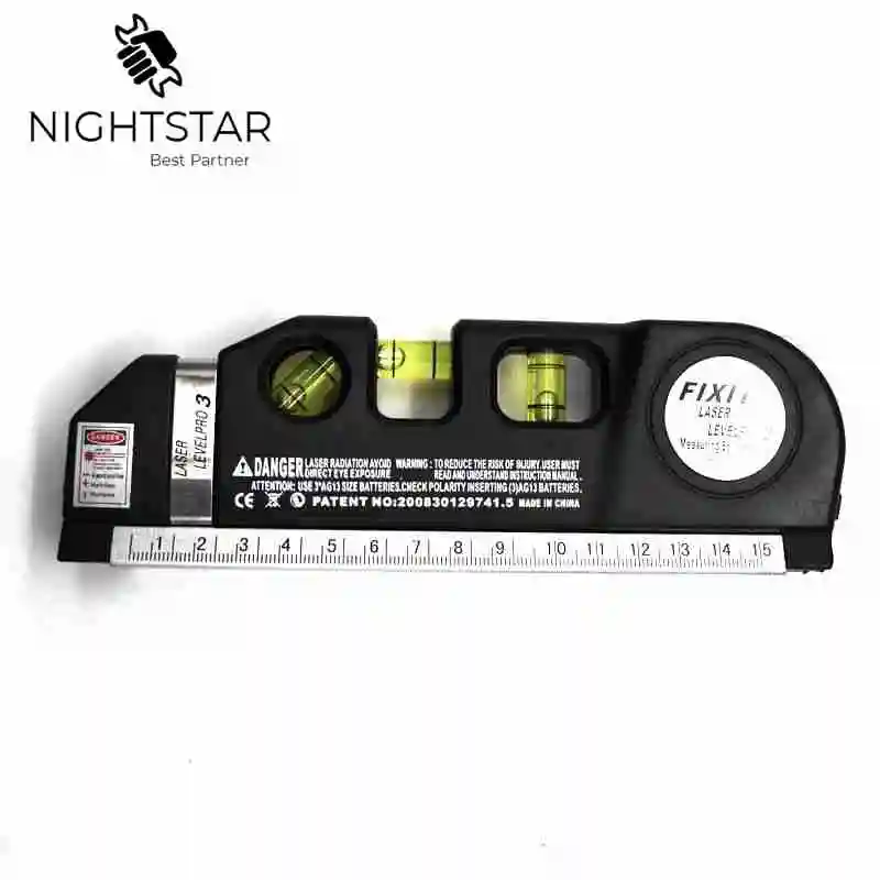 

2019 Laser Level Horizon Vertical Measure 8FT Aligner Standard and Metric Ruler Multipurpose Measure Level Laser Black