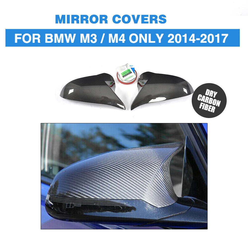 

DRY Carbon Fiber Rear View Mirror Covers Car Sticker For BMW F80 M3 F82 F83 M4 Only 14-17 Sedan 4D Coupe 2D Add On Style