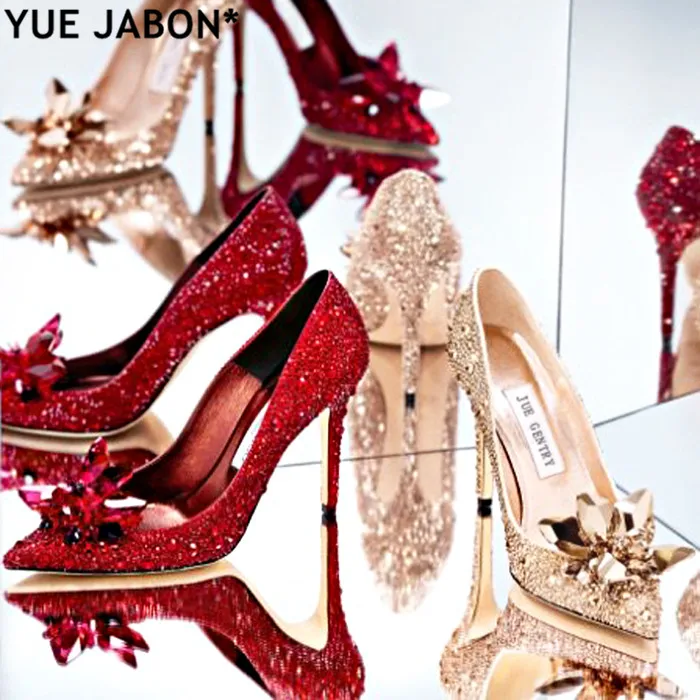 2019 New Rhinestone High Heels Cinderella Shoes Women Pumps Pointed toe Woman Crystal Party Wedding Shoes 5cm/7cm/9cm heels 2019 New Rhinestone High Heels Cinderella Shoes Women Pumps Pointed toe Woman Crystal Party Wedding Shoes 5cm/7cm/9cm heels