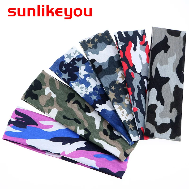 

Sunlikeyou New Baby Kids Boys Camouflage Turban Headband Cotton Elastic Hairband Child Newborn Headwear Baby Headbands