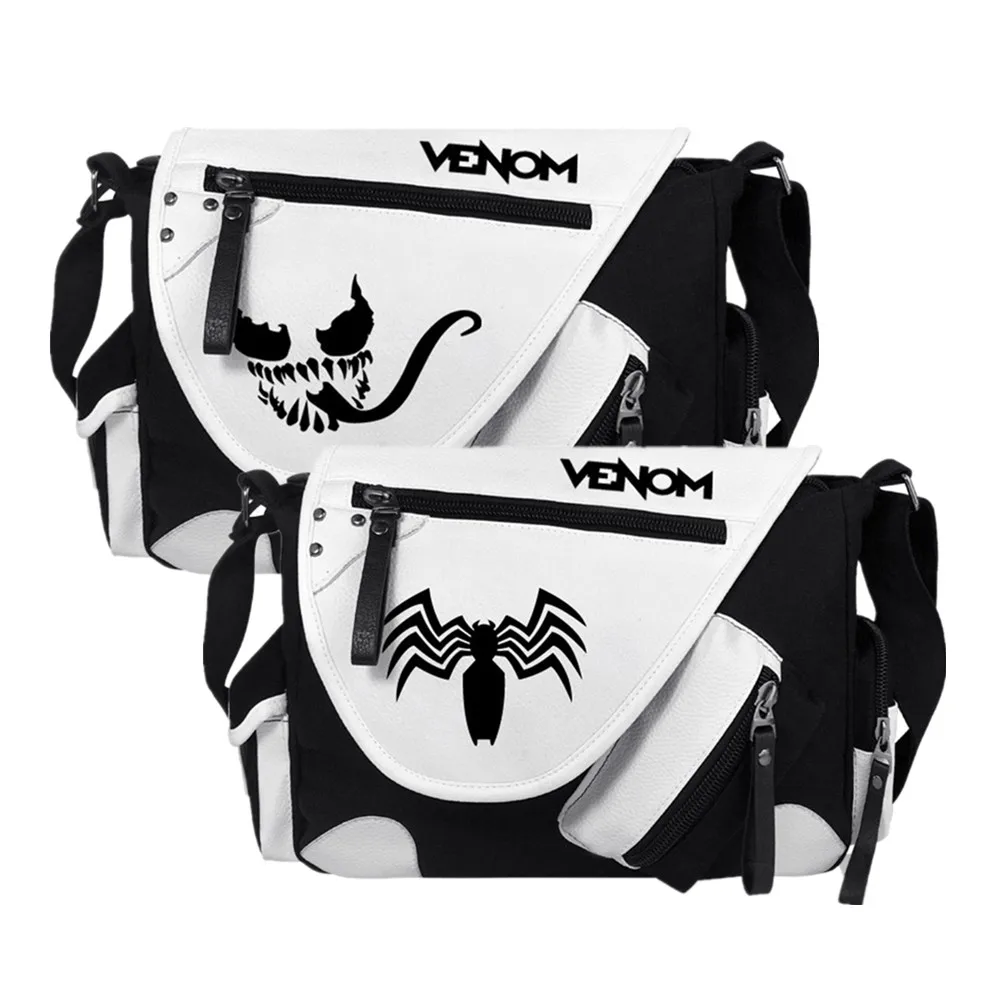 

Marvel Hero Venom Spider-man Mens Shoulder Bag Fashion Unisex Waterproof Canvas + PU Adults Messenger Bag
