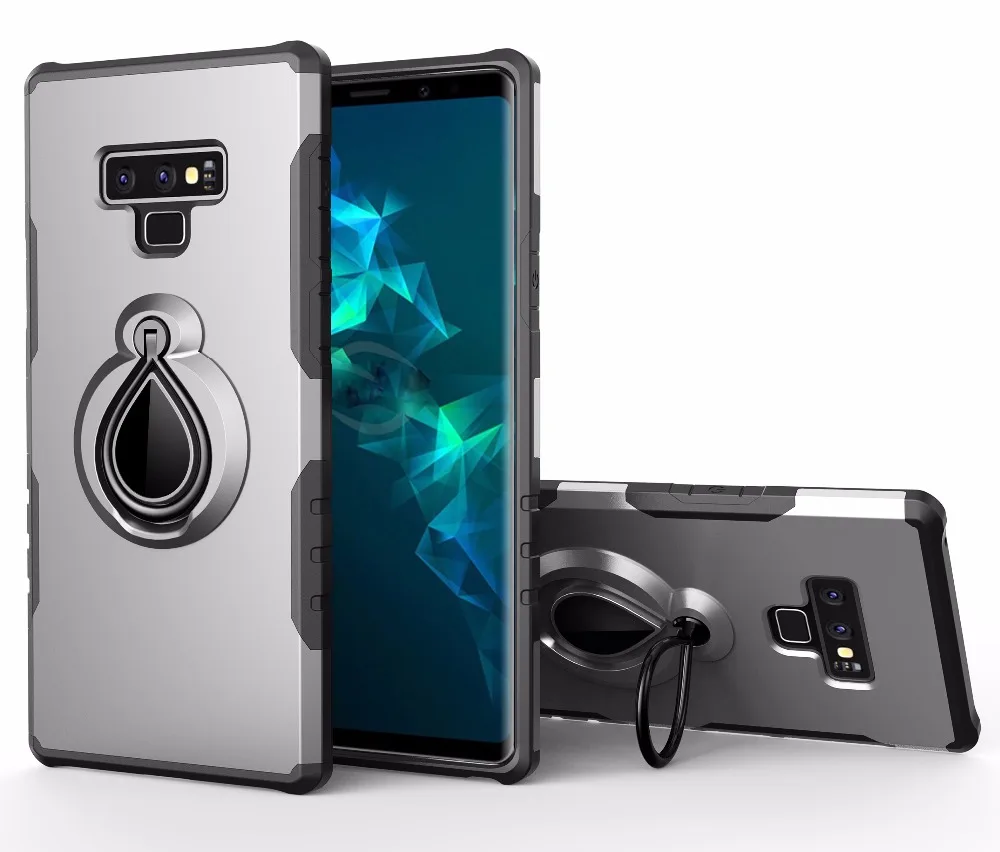 100 шт/партия кольцо-капля кронштейн TPU+ PC Дизайн чехол для samsung galaxy Note 8 9 чехол