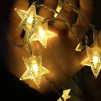 

Feimefeiyou 1M2M 10/20LEDs Battery Operated String Fairy Lights LED star Flower outdoor christmas tree decorations Garland Decor